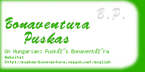 bonaventura puskas business card
